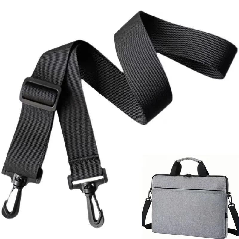 Alça de bolsa para computador de 2,5 cm de largura, fita de polipropileno para bolsa masculina, maleta, bolsa transversal, cintos de ombro, faixas longas ajustáveis, pretas