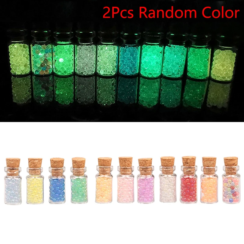 2Pcs Mini Luminous Bead Wishing Bottle Home Decoration Dollhouse Miniature Ornaments DIY Accessories