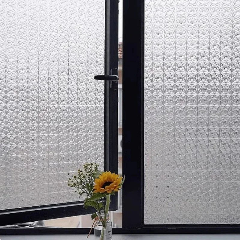 Opaque Matte Frost Glass Film Anti-View Privacy Window Sticker, Light Permeable Frosted Cover for Office Partition Meeting Room