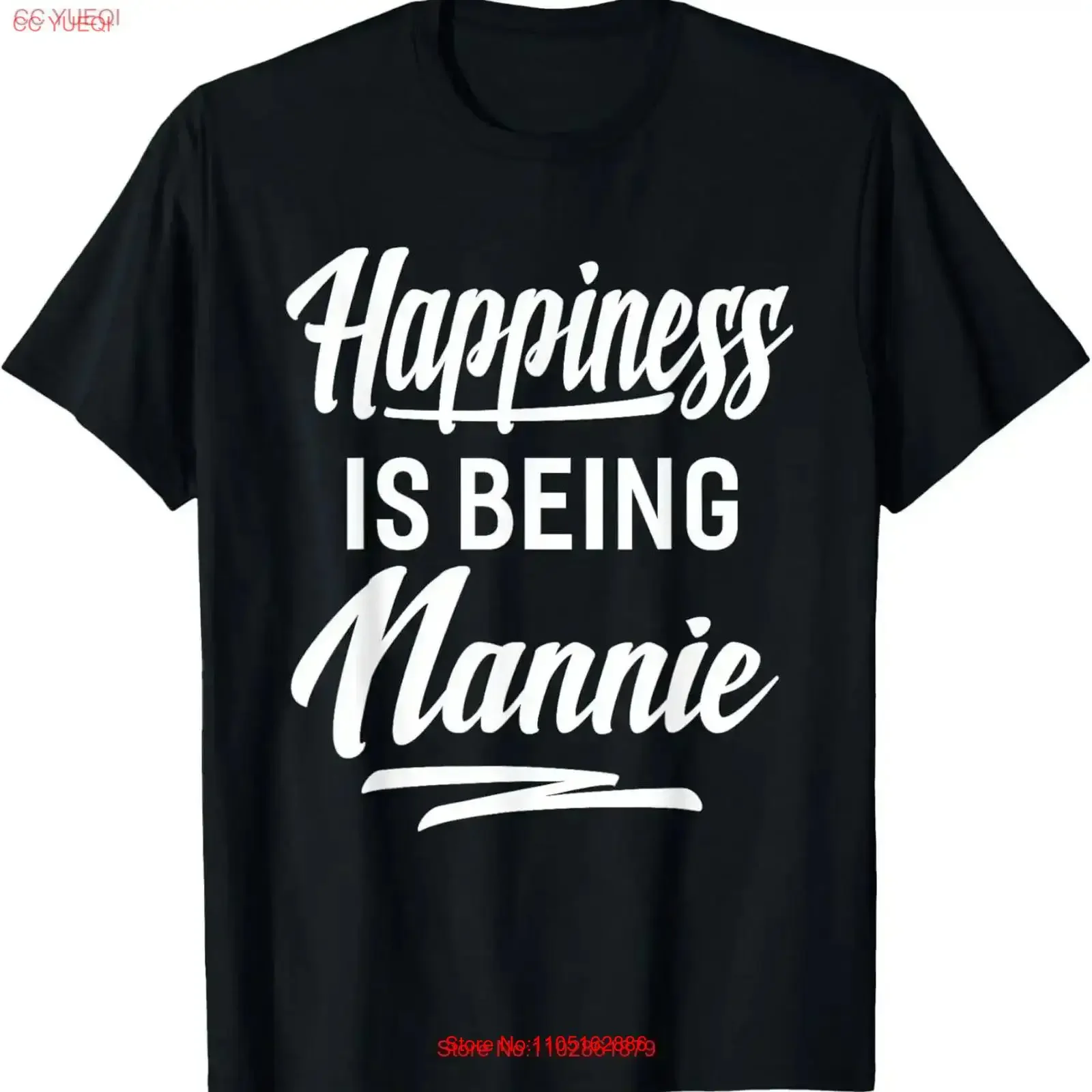 

Nannie Happiness Is Being A Grandma Mother's Day T Shirt vintage Washed Soft fashion Casual Stylish homme graphic Slightly