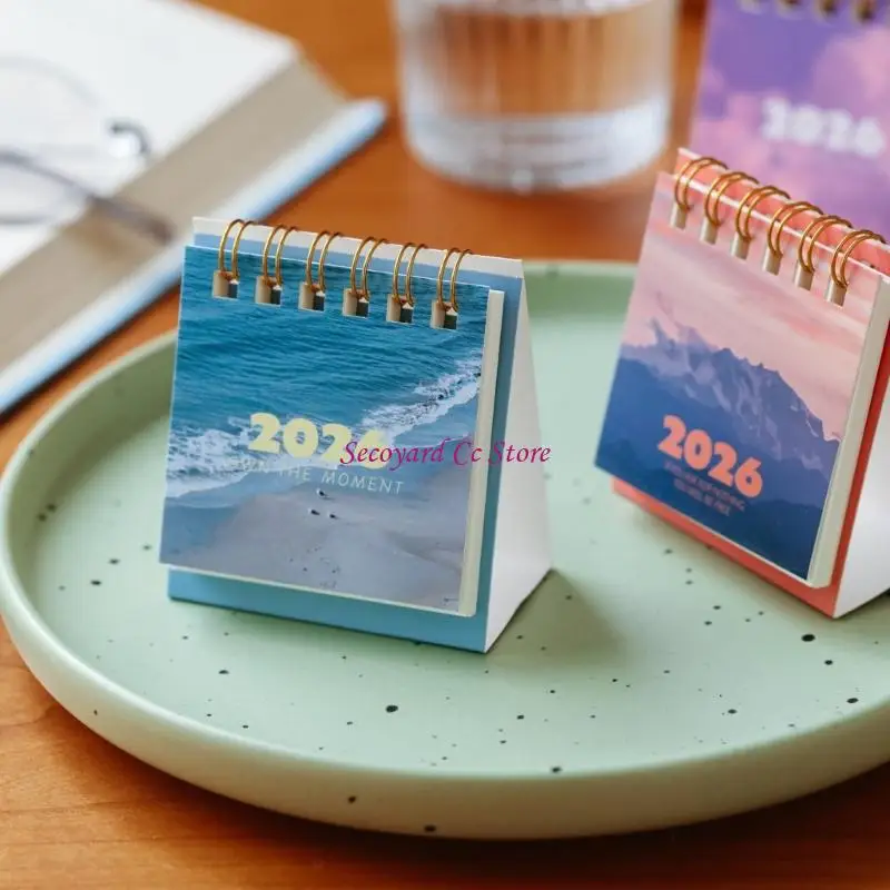 N3UC Small 2026 Desktop Calendar 15 Month Runs from Oct 2025 to Dec 2026 for Office