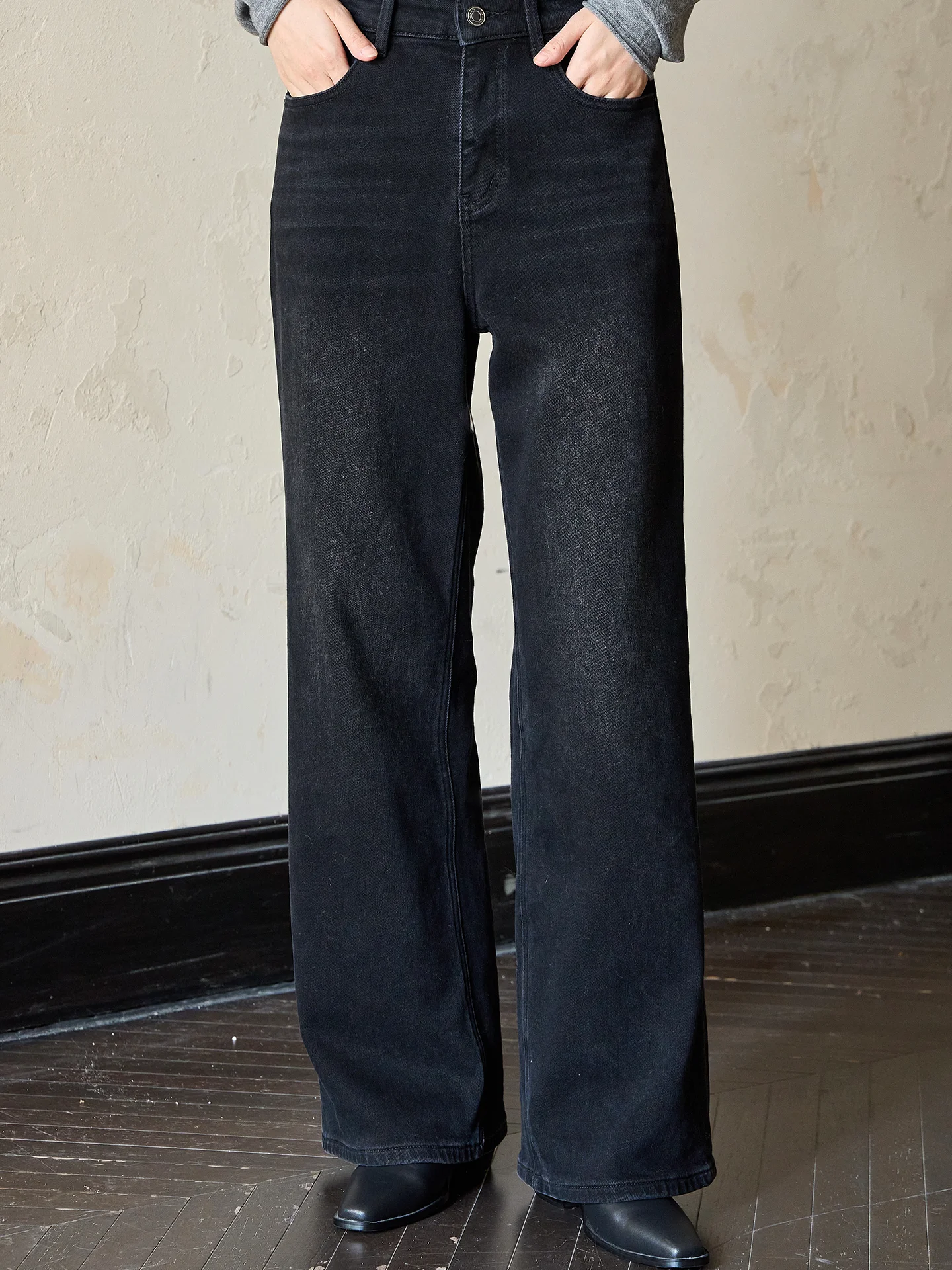 

Джинсы с высокой талией на флисовой подкладке, широкие брюки-бананы, утягивающие брюки-кюлоты, летние и зимние брюки-галифе