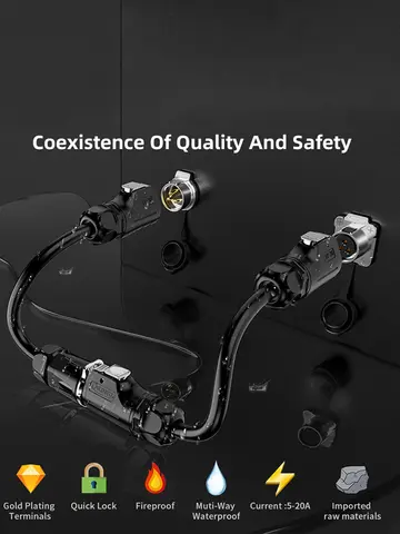 CNLINKO M20 2-12 Pin IP68 Waterproof Panel Mount Socket Quick Connect Wire to Board Electrical 12 Volt AC/DC Power Connector