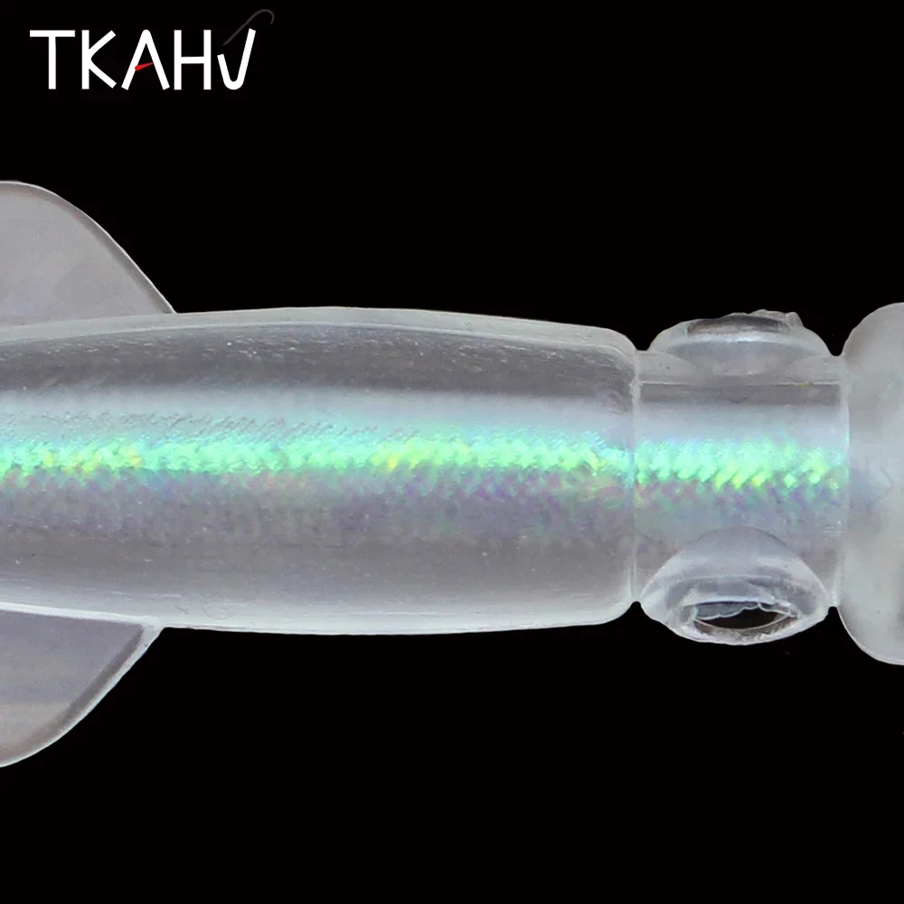 TKAHV 5 PCS 10cm 9g Octopus Squid Skirt Trolling Jig Soft Fishing Lure Glow Rubber Shad Worm Swimbait Silicone Artificial Bait