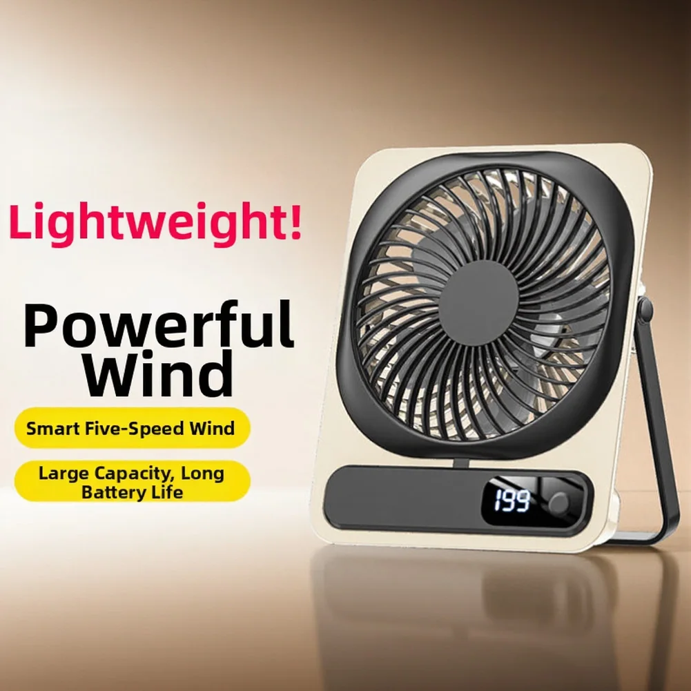 5 USB Desktop Fan 180 Degree Foldable Stand Quiet Portable Table Fan For Home Office Camping Travel Cooling Appliances