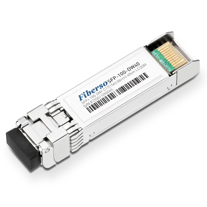 Fiberso SFP+ 10G DWDM ITU-GRD Module 40km SM Fiber Optical Transceiver for Network Switches Transmission