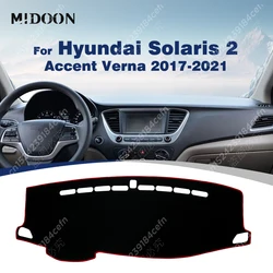 Car Dashboard Cover For Hyundai Solaris 2 Accent Verna 2017 2018 2019 2020 2021 Dash Mat Anti-UV Carpets Car Accessories