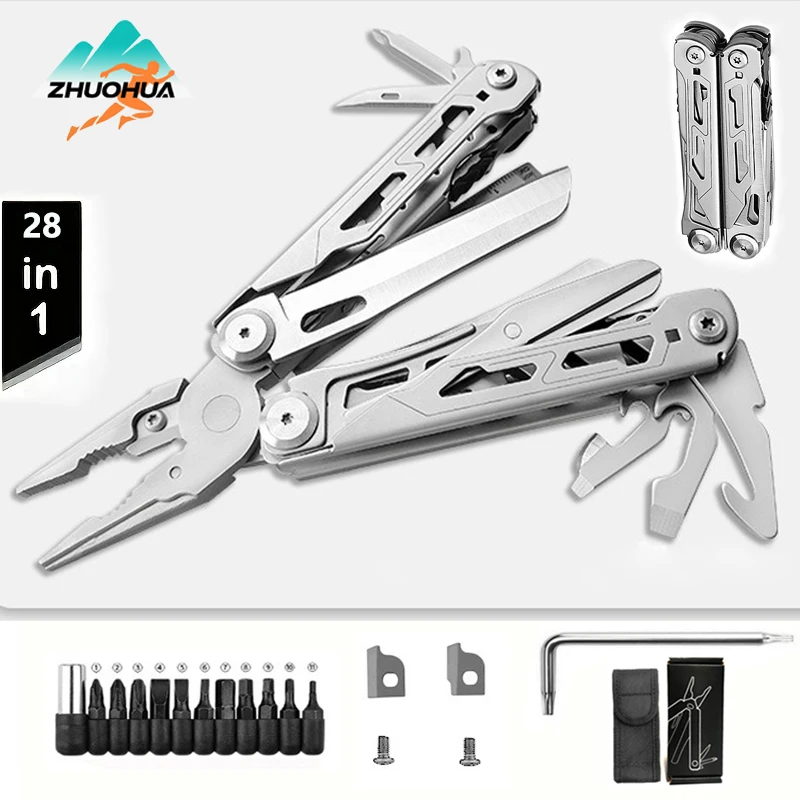

ZHUOHUA 28-in-1 Multitools Pliers with ​Professional Multi-tool for Survival Camping and Hunting Gifts for Men Dad Hus band