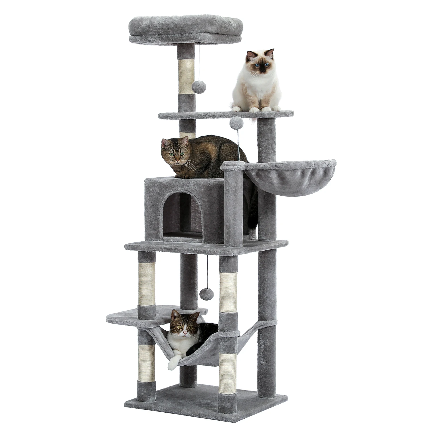 Imagem -05 - Torre Árvore para Gatos Brinquedo para Gato Grande com Escada Casa para Animais de Estimação Ideal para Condomínio e Apartamento Entrega Doméstica