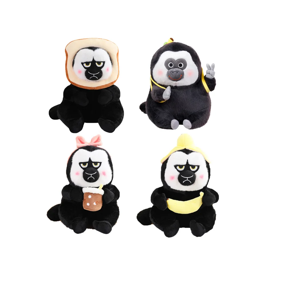 Fluffy White Faced Saki Stuffed Wild Animal Monkey Plush Toy Golden-Faced Saki Soft Dolls Children Birthday Presents Christmas