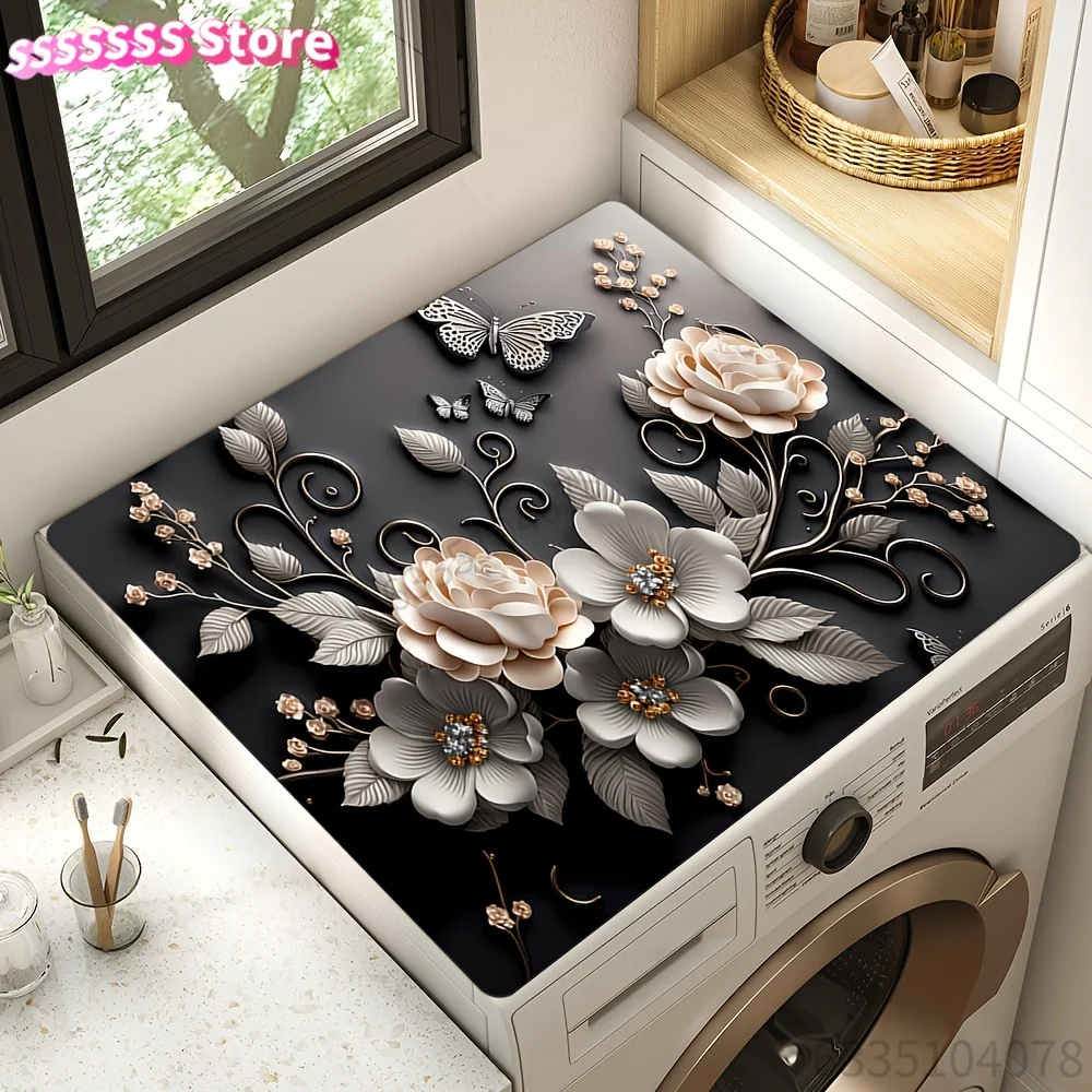 Household absorbent draining mat. Fast dry, non-slip bottom. Hand washable, sturdy. Apply to kitchen sinks, bathroom countertops