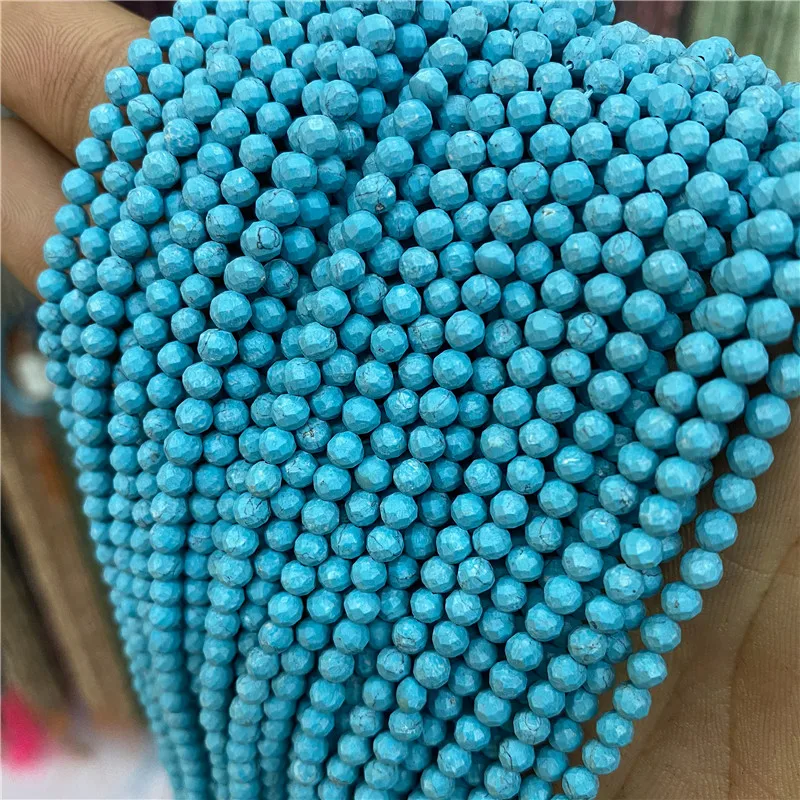 New Arrival Natural Stone Bead Blue Turquoises Flat Rondelle Round Square Shape Loose Spacer Beads For Jewelry Making Accessori