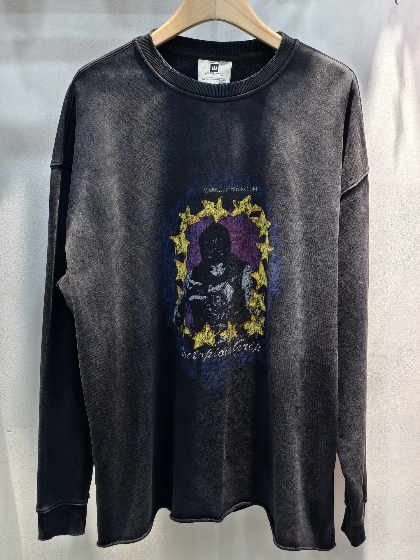 

Толстовка Waed Long Sleeve с круглым вырезом и принтом «Маска Дьявола», из плотного хлопка, для уличной моды, весна-осень-зима, модная повседневная одежда