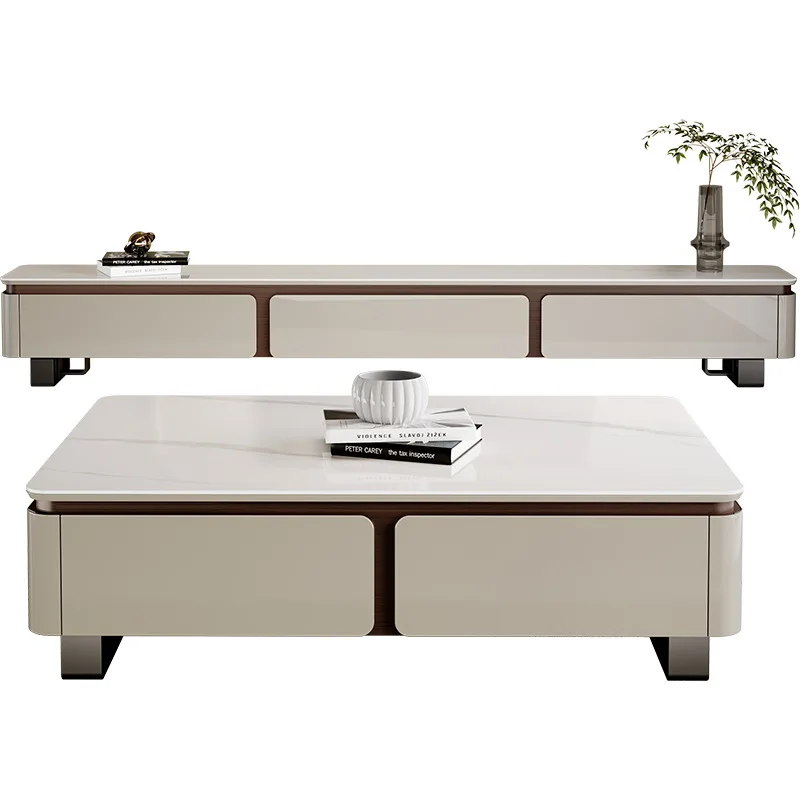 

Новый тип легкого роскошного настенного ТВ-шкафа из цельного дерева, комбинации чайного столика, комбинация телевизора для небольшой квартиры