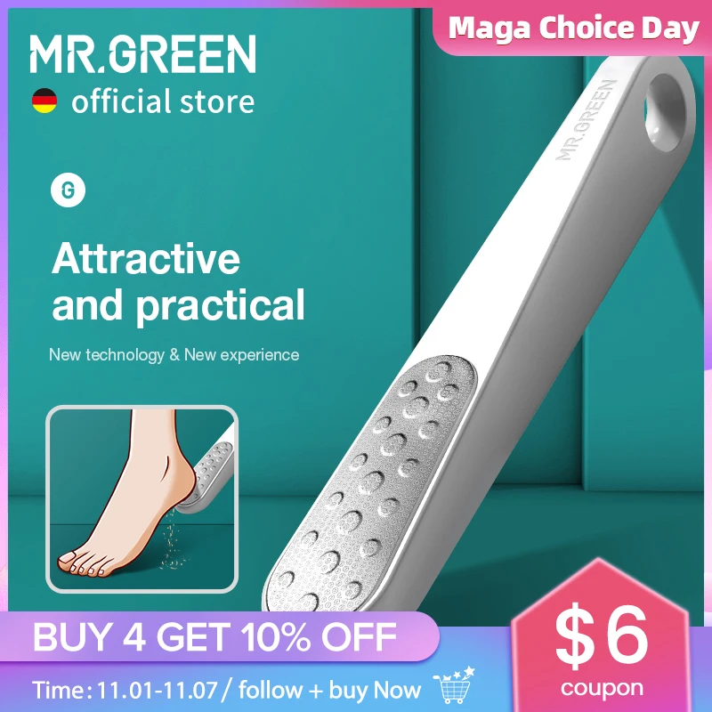 MR. VERDE-removedor de calos dupla face para pele morta, ferramentas profissionais de pedicure, raspador caloso, lixadeira, arquivo de salto, arquivo