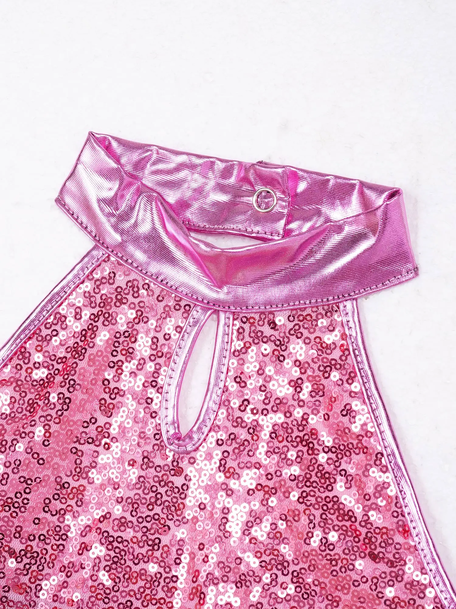 Kids Ballet Dance Wear Sparkling Sequins Button Closure Girls Stylish Jazz Latin Dance Leotards Stage Performance Costumes