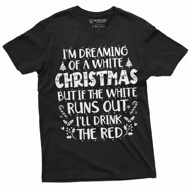 Lustiges Weihnachtsparty-T-Shirt zum Trinken von weißem Rotwein