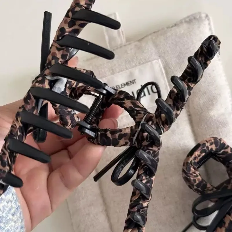 Retro Leopard Print High-Grade Large Clip Hair Accessories For Women