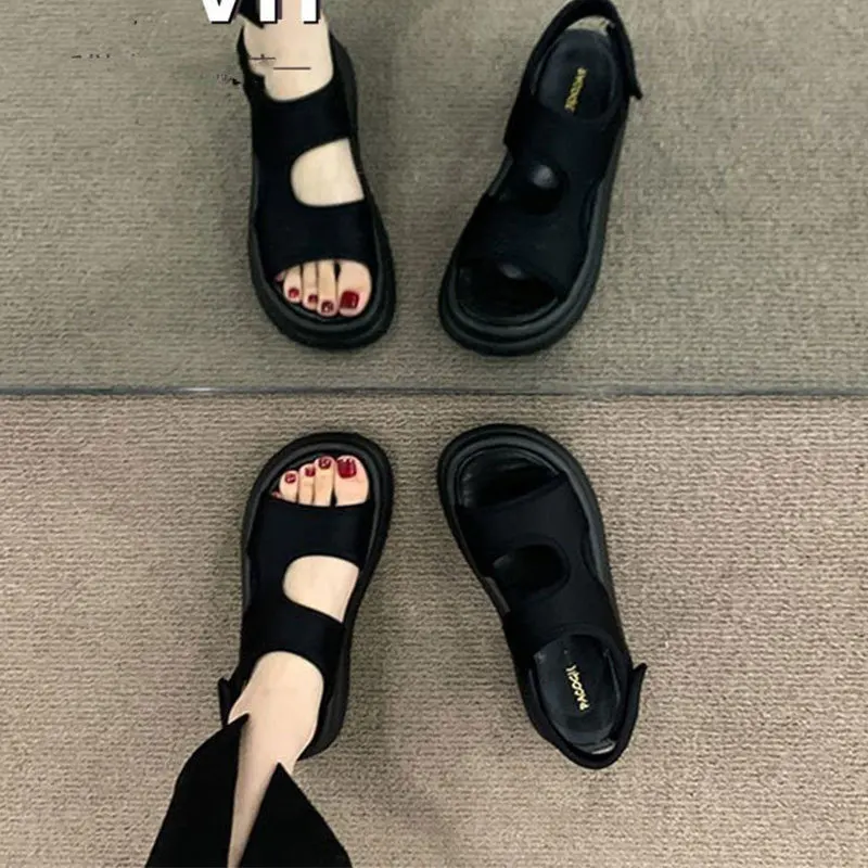 

Summer 2025 new casual vacation beach Roman shoes for women, height increasing thick soled casual sandals