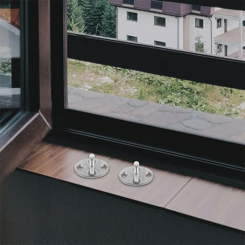 

15Pcs Stainless Steel Window Hooks Small Base Load Bearing Ceiling Mount Hook for Outdoor Fan Chandelier Heavy Duty Hanging