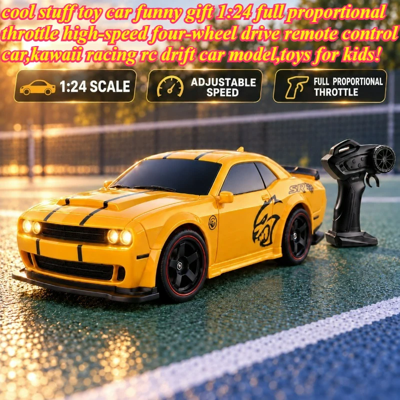 Cool Stuff Toy Car Funny Gift-1:24 Full-scale High-speed 4WD Rc Cars,Remote Control Car,Kawaii Racing Rc Drift Car,Toys for Kids