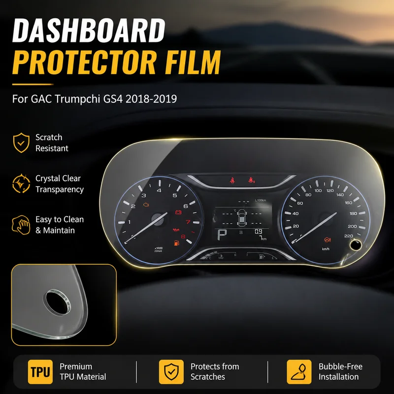 2018-2019 For GAC Trumpchi GS4 Dashboard Film Transparent TPU Interior Modification Car Accessory Protective Film