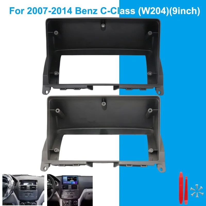 

9-дюймовый автомобильный каркасный адаптер Canbus Box для Benz C Class C180 C200 W204 S204 2007-2014, комплект панели приборной панели Android-радио