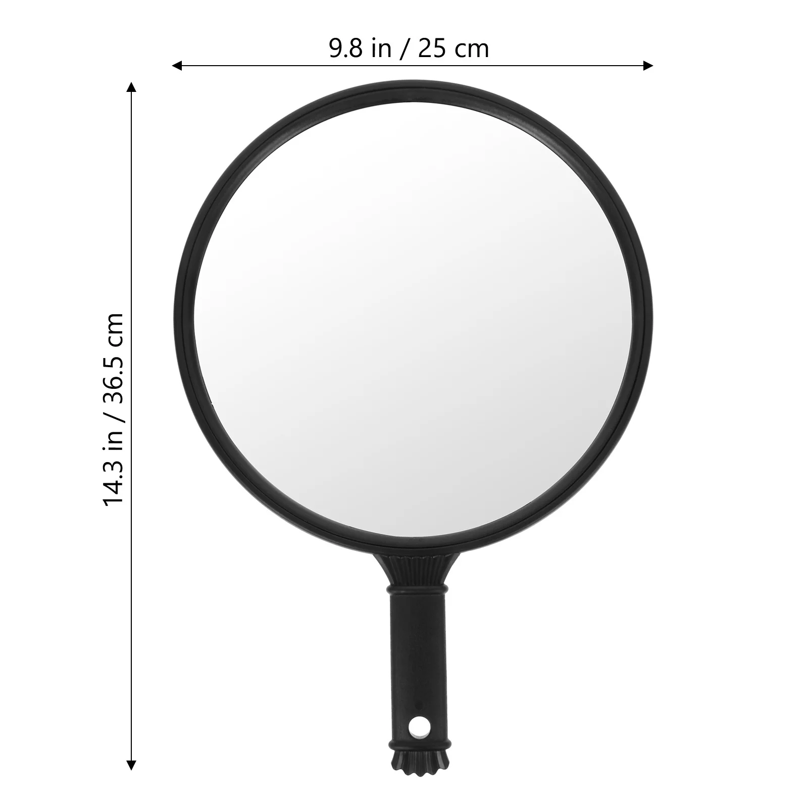 Ręczne okrągłe lusterko dla kosmetyczek, przezroczysta powierzchnia, lusterko do oglądania z tyłu, przenośne narzędzie kosmetyczne.