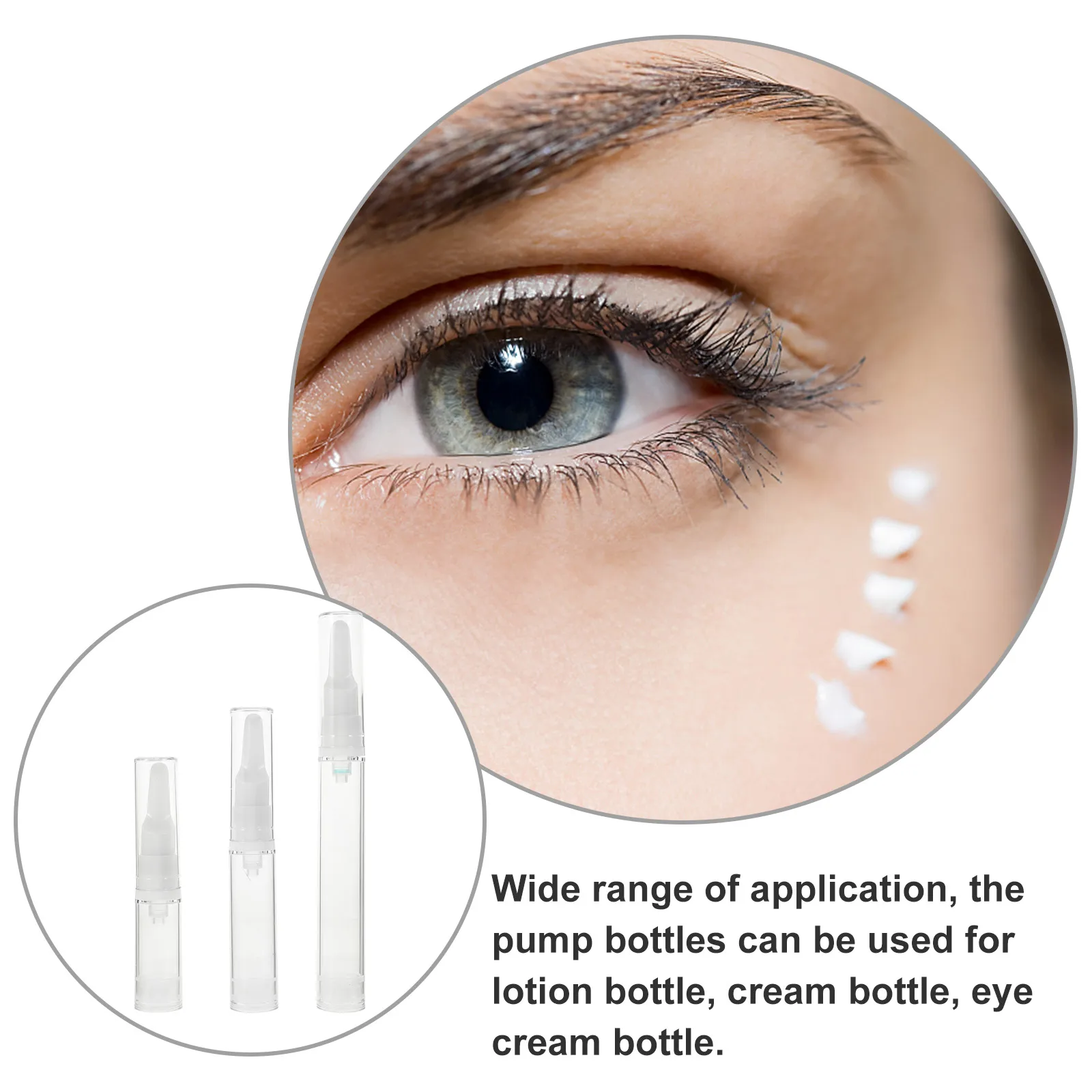 

15pcs Eye Cream Bottles 5ml 10ml 15ml Airless Pump Vacuum Containers Travel Size Refillable Skincare Dispenser Portable