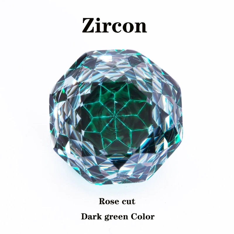 

Cubic Zirconia Rose Cut Dark Green Color Chamrs Gemstone Bead Diy Advanced Jewelry Rings Earrings Making Extremely Shiny Quality