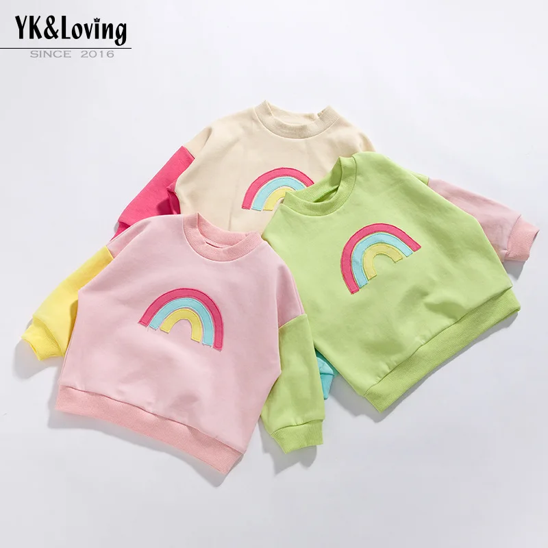 

Spring and Autumn New Children's Hoodies Rainbow Boys and Girls Casual and All-match Kids Top Shirt