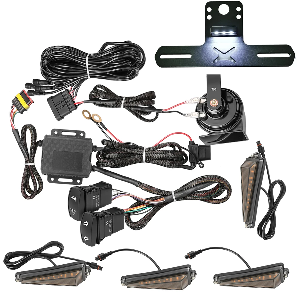 

Для Can-Am Defender HD5 / HD8 / HD10 / MAX 2016+ Универсальный UTV указатель поворота Street Legal Kit UTV Держатель номерного знака с подсветкой