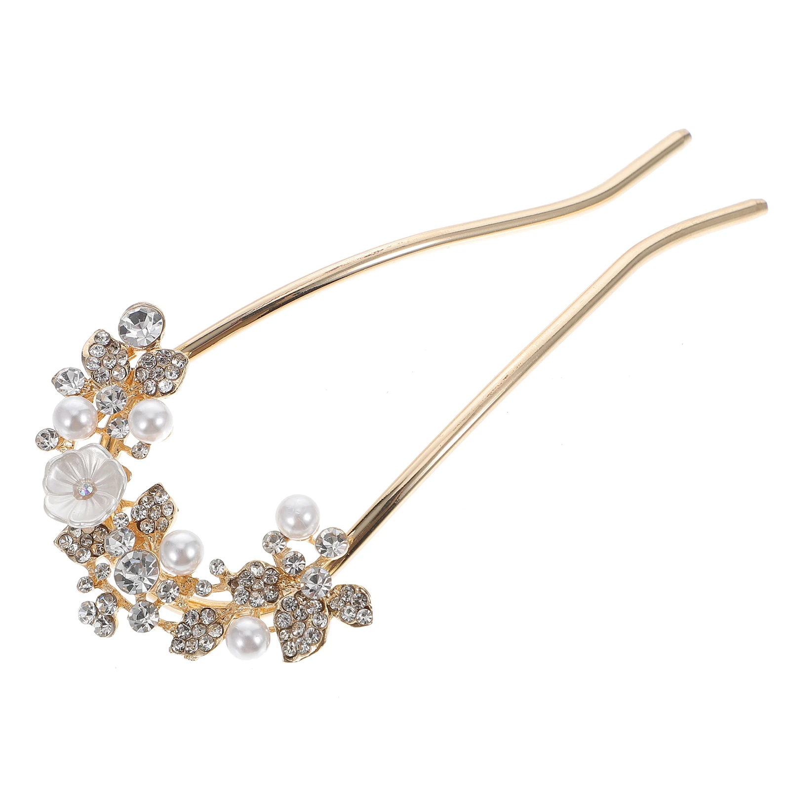 

Pearl Hairpins Women Bun Fork Alloy Sticks Long Golden Charm Holder Stylish Elegant Accessories Hairstyle Decorations