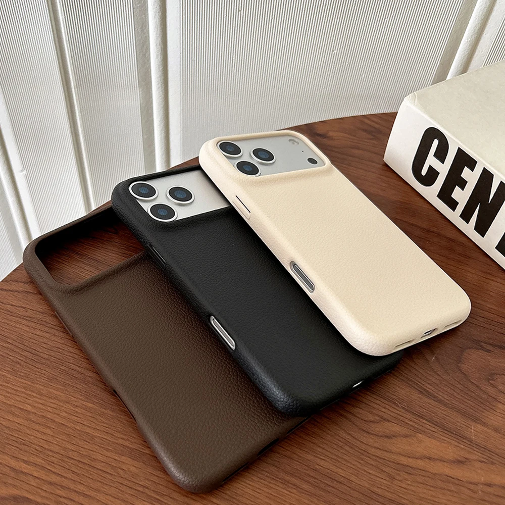 Luxury Business Leather Texture Phone Case For iPhone 17 Pro Max 17 Air 16 Plus 15 14 13 12 11 Pro Max Shockproof Cover Shell - náhled 6