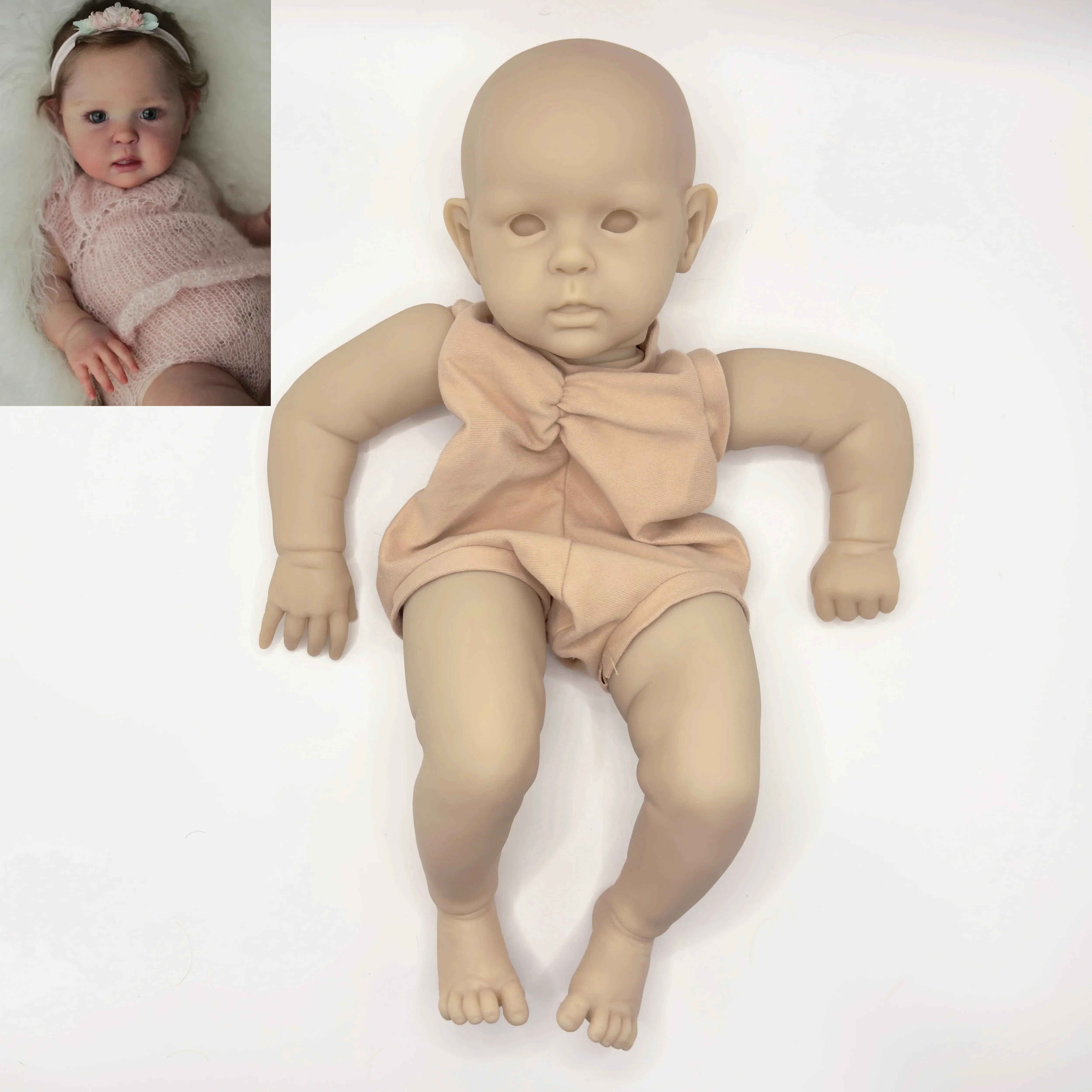 

18Inch ward blank Reborn Doll Kit Limited Edition lifelike soft touch with Cloth Body Unfinished Doll Parts DIY Children Toys