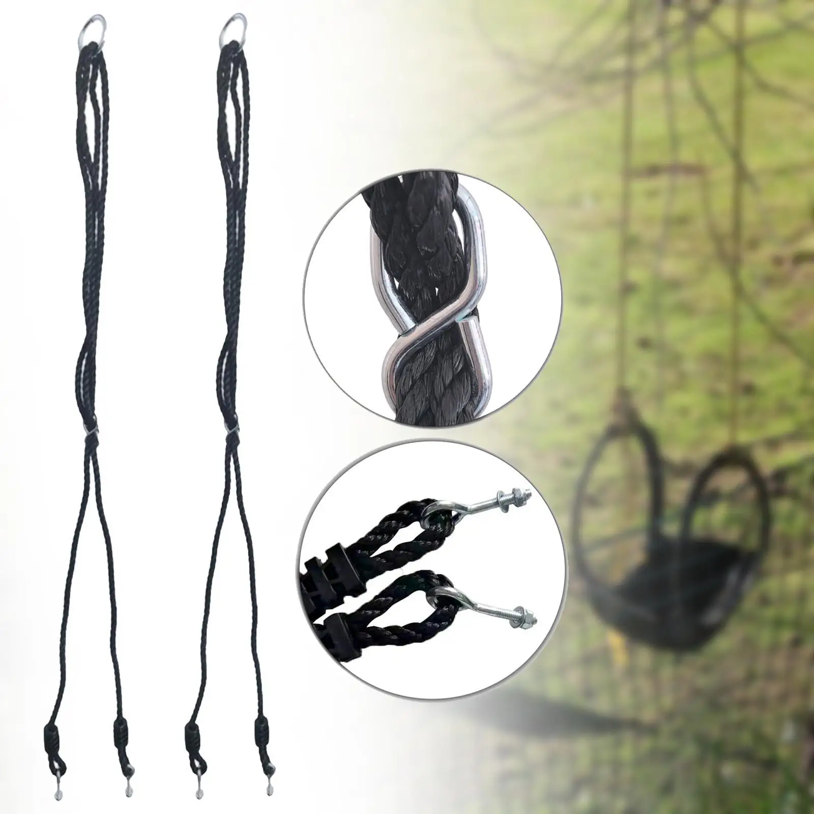 Heavy Duty PE Swing Rope Replacement for Disc Swing and Tree Swing Outdoor Playground Equipment Adjustable Extension Cord with