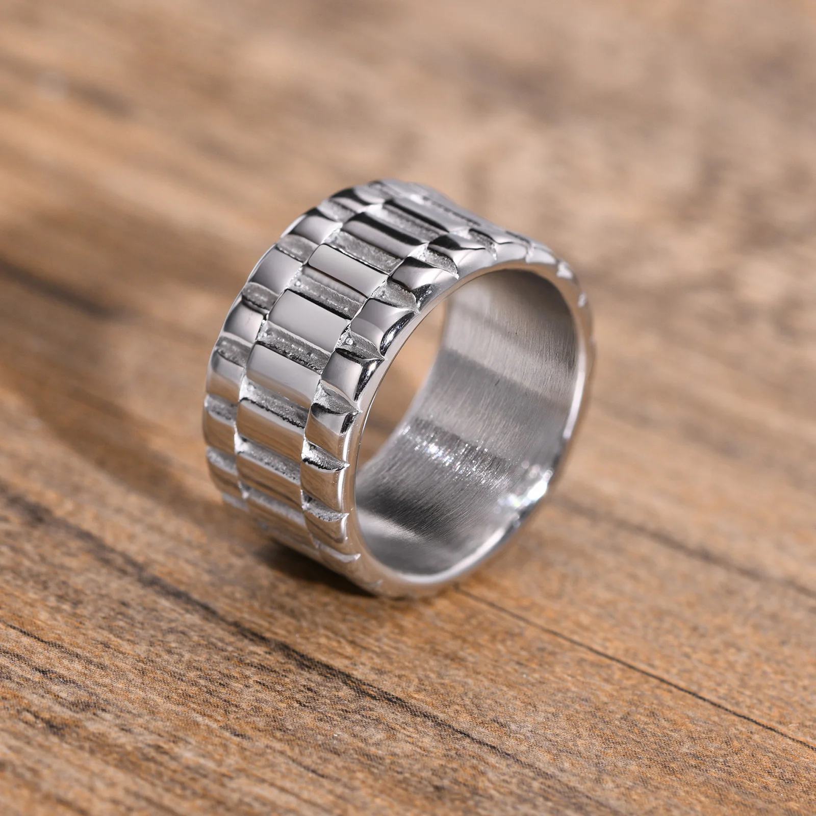 Stylish Stainless Steel Presidential Watch Link Rings for Men Male Gifts Jewelry