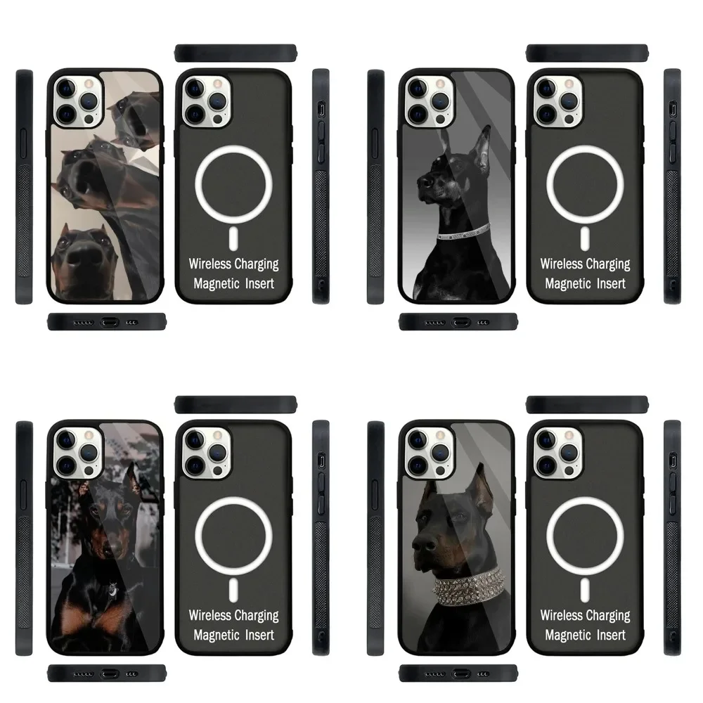 

Dachshund Doberman dog Phone Case Strong Magnetic For IPhone 15,14,13,Pro,Max,Plus,11,12,Mini For Magsafe Wireless Charging