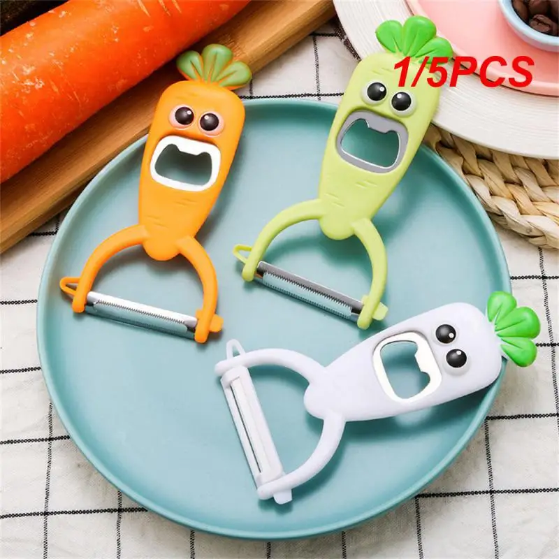 1/5PCS Multi-function Planer Peel Artifact Wide Uses Kitchen Tools Beer Driver 2 In 1 Convenient Kitchen Artifact Bottle Opener