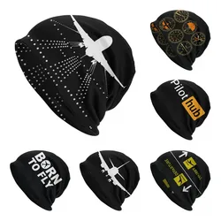 Airplane Aviation Pilot Bonnet Hat Knitting Hats Men Women Cool Unisex Plane Aviator Gift Warm Winter Skullies Beanies Caps