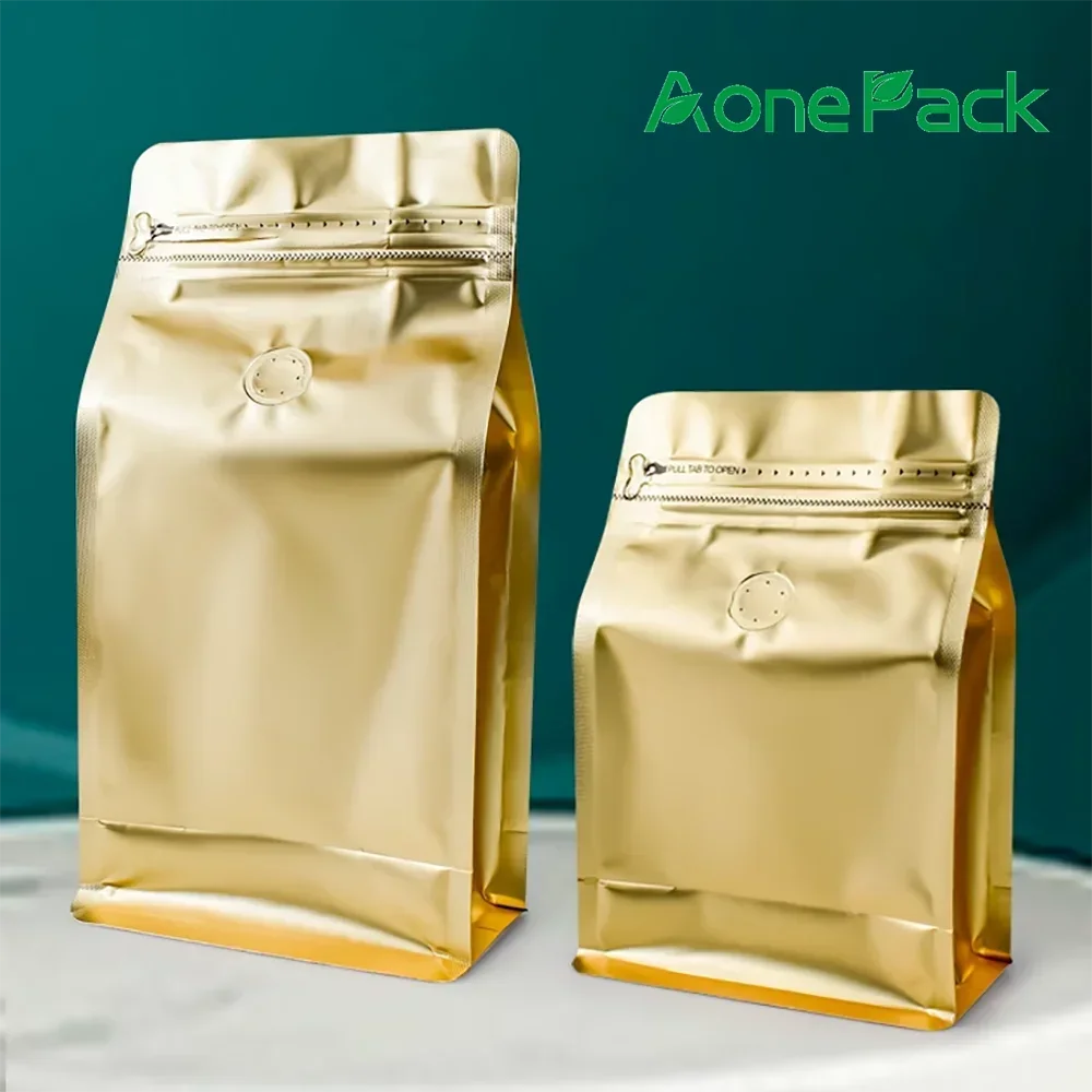 

50PCS Chocolate Protein Powder Packaging Bags With Zipper Aluminium Foil Custom Logo Gold Coffee Bean Bags 4oz 8oz 16oz 1kg