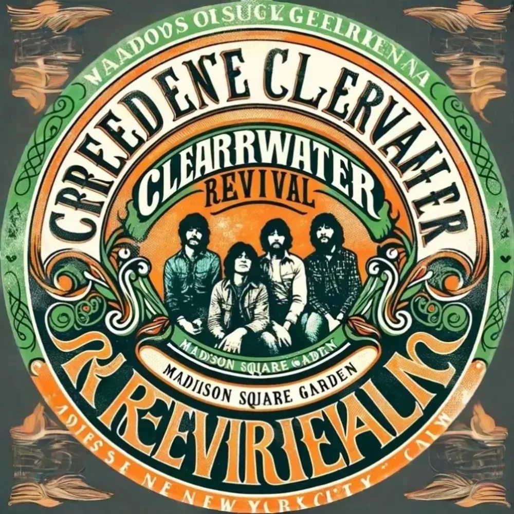 ديكور ساحر للمنازل/المكاتب والمساحات الموسيقية - لافتة فنية جدارية كلاسيكية من الألومنيوم من MusicLegacy Creedence Clearwater Revival #3