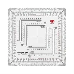 Multifunctional Map Protractor Creative Acrylic Measuring Tool Topographical Coordinate Scale Protractor For Camping