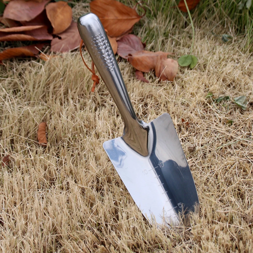 

Stainless Steel Shovel Small Handheld Garden Tool Durable Lightweight Portable Digging Transplanter Spade For Planting Weeding