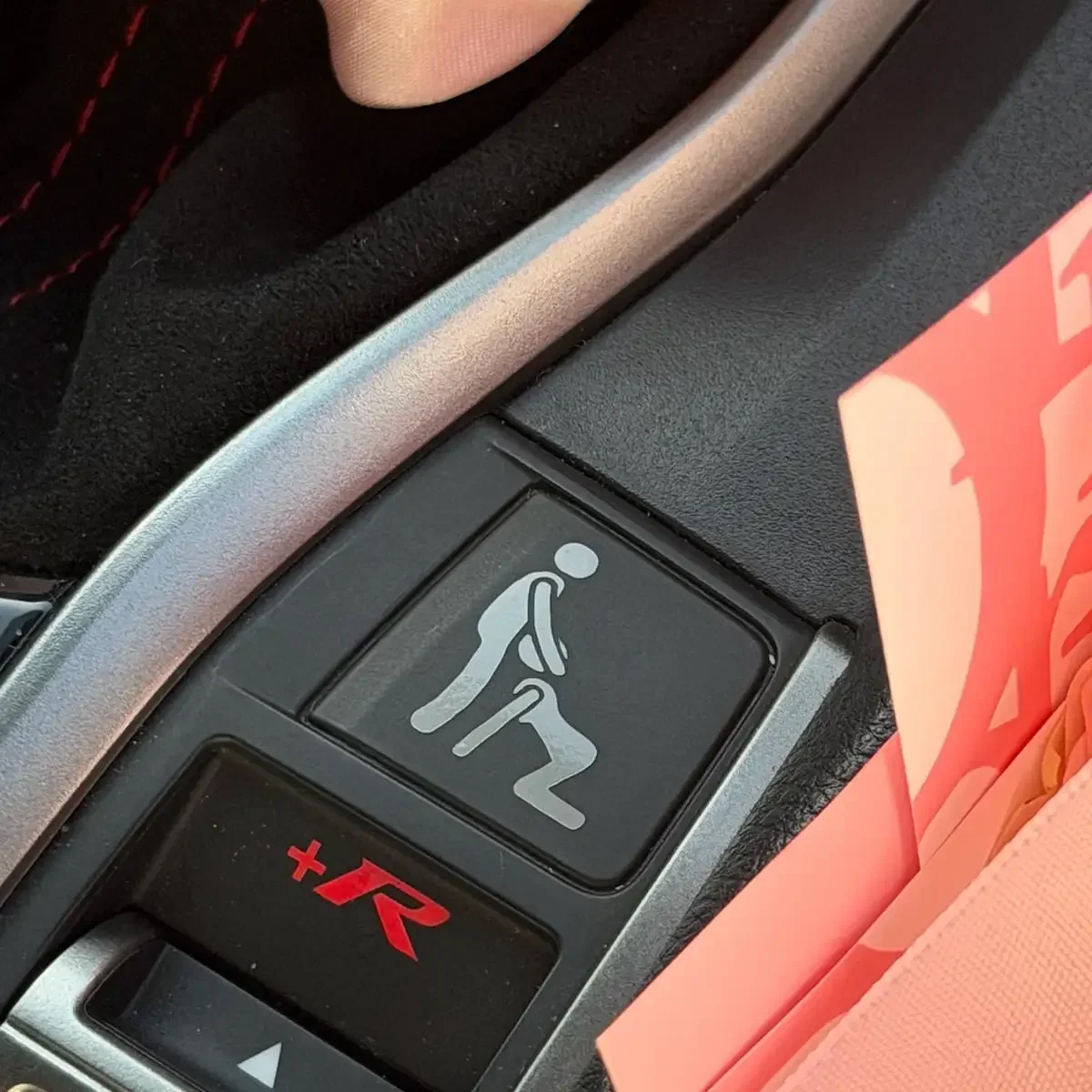 2Pcs Funny Road Head Vinyl Stickers Decals For Car Interior Button Panel Auto DIY Decor Accessories