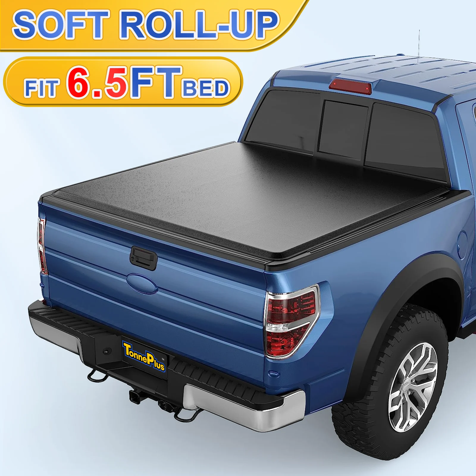 

TonnePlus Soft Roll-Up Tonneau Cover Truck Bed Covers for 2004-2014 Ford F150 & 2006-2014 Mark LT 6.5FT Bed | 6.5' (78.8") Bed |