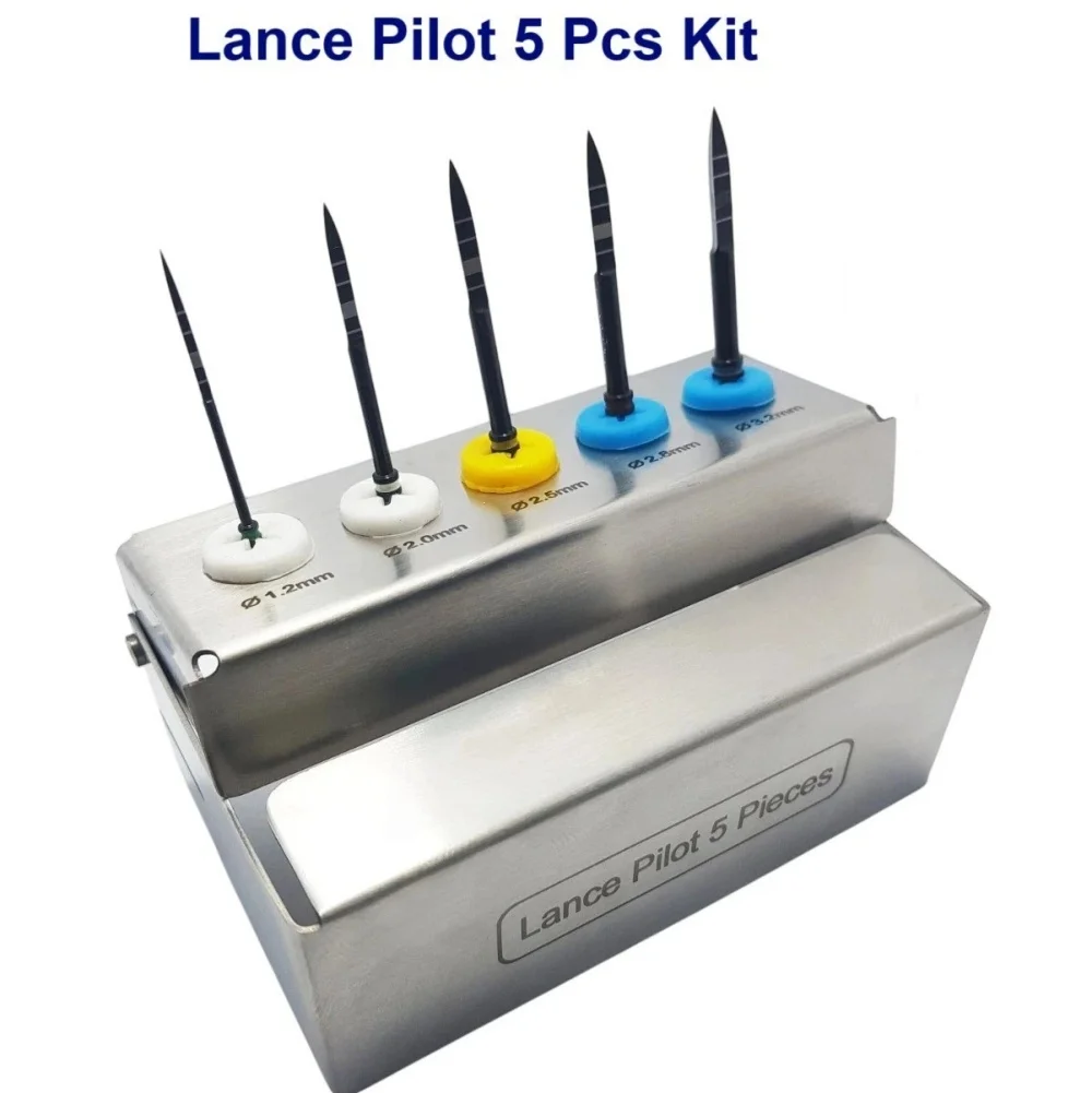 

Dental Implant Long Lance Pilot Drills Burs 5 Pcs Kit with Holder Dental surgical guide drill implant surgical instruments