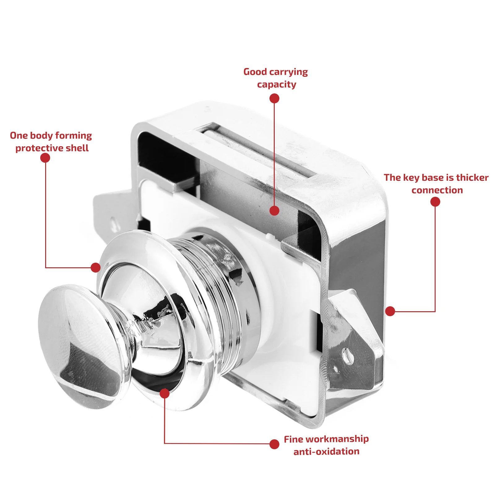 

5Pcs Push Button Latches Strong Stable Cupboard Door Cabinet Furniture Rv Motorhome Drawer Security Door Catch Bolt