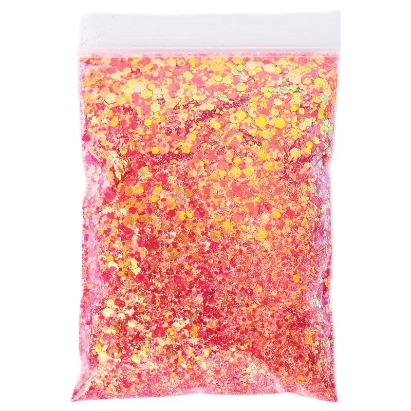 500G/Bag Nail Art Holo Mixed Hexagon Chunky Nail Glitter Sparkly DIY Decorations Flakes Slices Polishing Manicure Glitters CPD86