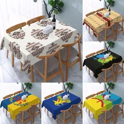 Rectangular Waterproof Kabyle Amazigh Pattern Table Cover Berber Art Symbol Table Cloth Backing Edge Tablecloth for Picnic